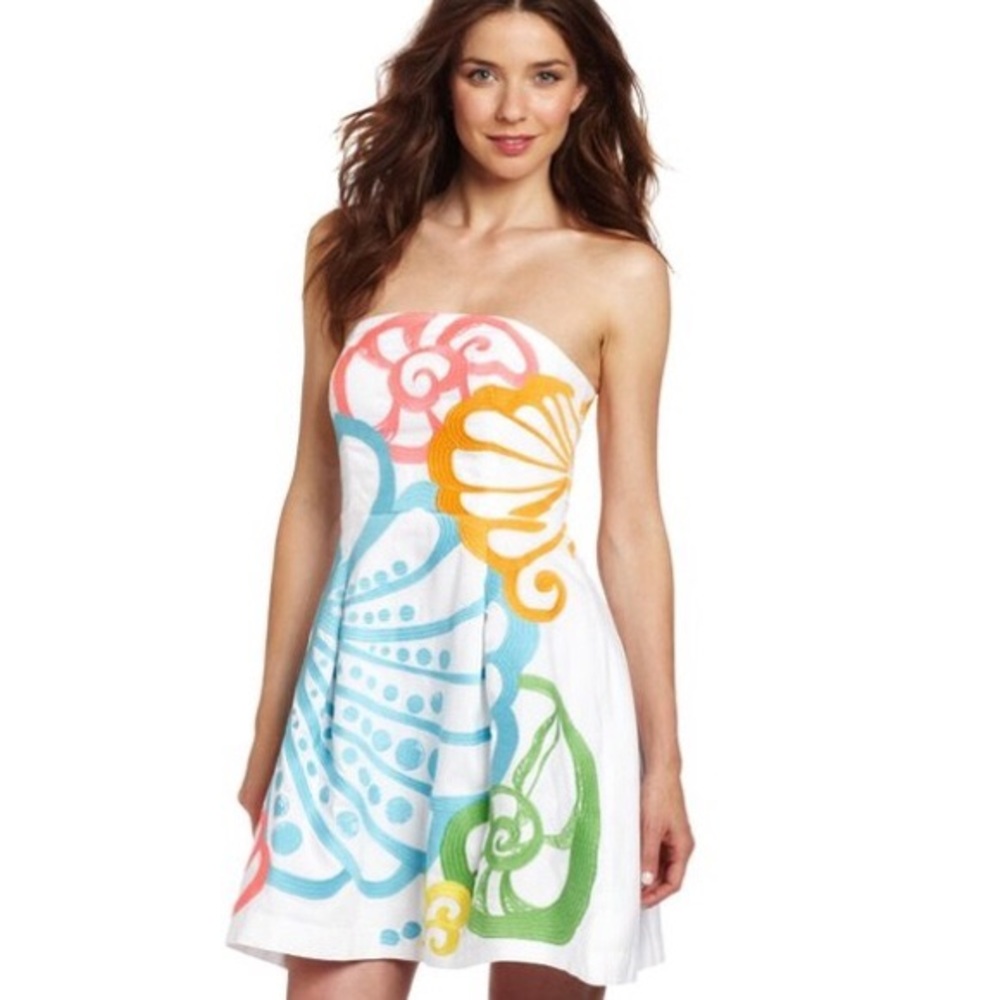 Lilly Pulitzer White Strapless Dress - NWOT!!